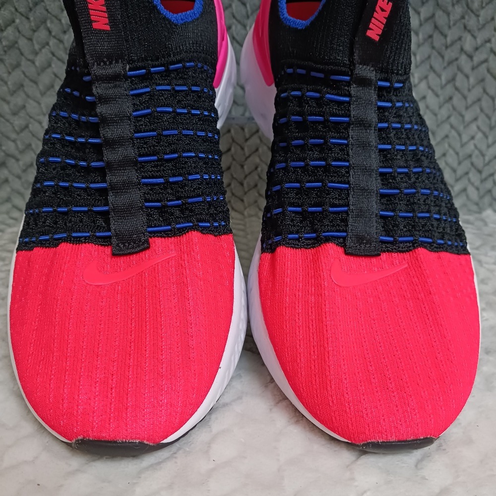 Nike React Phantom Run Flyknit 2 Black Bright Crimson Womens Running Shoe Sz 8.5 - Picture 6 of 14